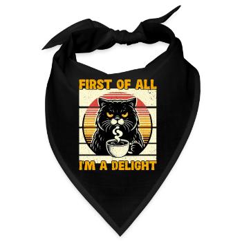 Zunächst Bin Ich Eine Freude Eine Verärgerte Katze - Bandana - Schwarz - Vorne