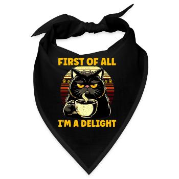 Zunächst Bin Ich Eine Freude Eine Verärgerte Katze - Bandana - Schwarz - Vorne