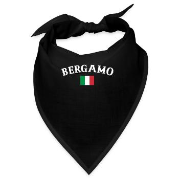 Bergamo Italien Italienische Flagge Italiener - Bandana - Schwarz - Vorne
