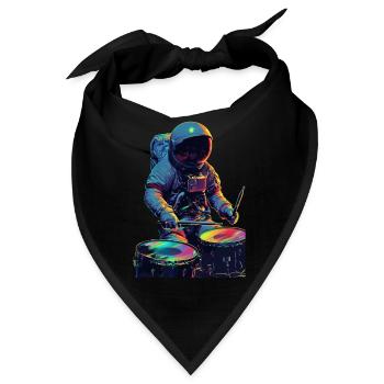 Astronaut Trommeln - Bandana - Schwarz - Vorne