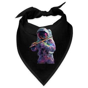 Astronaut Querflöte - Bandana - Schwarz - Vorne