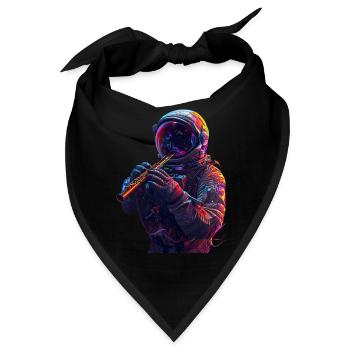 Astronaut Querflöte - Bandana - Schwarz - Vorne