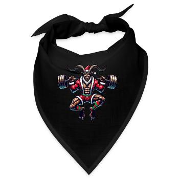 Weihnachtlicher Krampus Bodybuilder Muskeltraining - Bandana - Schwarz - Vorne