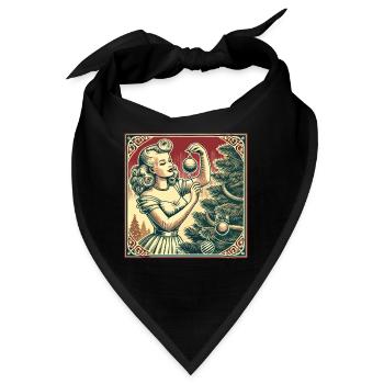 Retro Weihnachts Pin-Up Nostalgie - Bandana - Schwarz - Vorne