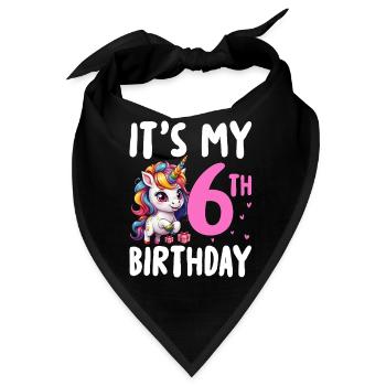 It's My 6th Birthday - Bandana - Schwarz - Vorne