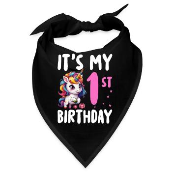 It's My 1st Birthday - Bandana - Schwarz - Vorne