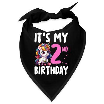 It's My 2nd Birthday - Bandana - Schwarz - Vorne