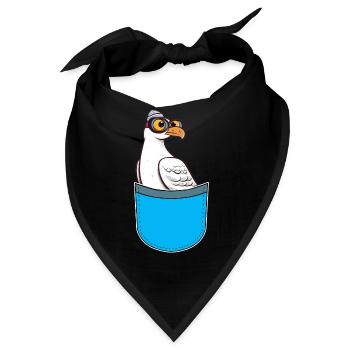 maritim Matrose Matrosen Möwe Möwen Seevogel - Bandana - Schwarz - Vorne