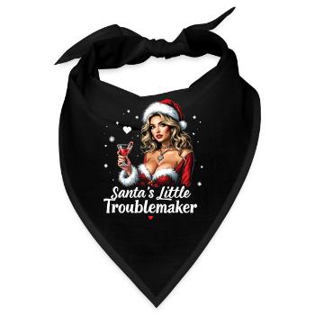 Santa's Little Troublemaker Weihnachts Mütze - Bandana - Schwarz - Vorne