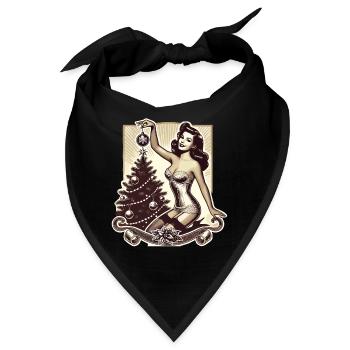 Retro Weihnachts Pin-Up Vintage Charme - Bandana - Schwarz - Vorne