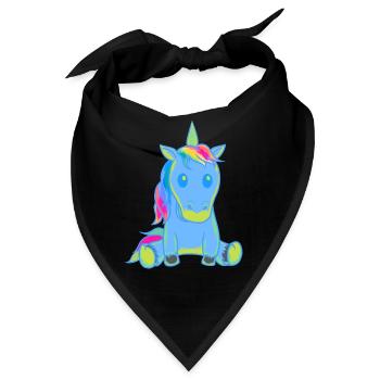 Einhorn Einhörner Baby Kleinkind Kleinkinder Fabel - Bandana - Schwarz - Vorne