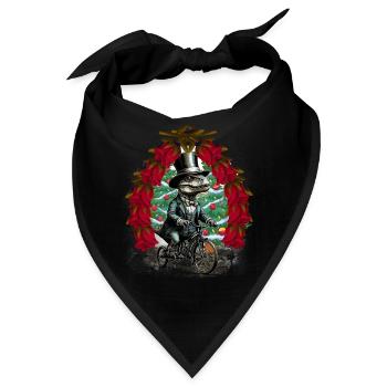 Reptilie Reptilien Weihnachten Christmas Xmas Kind - Bandana - Schwarz - Vorne