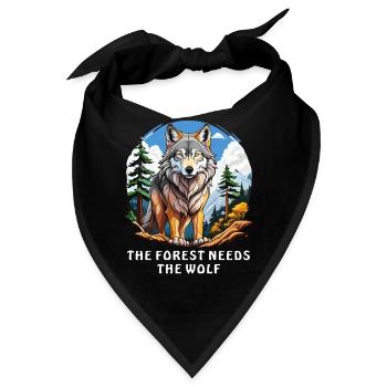THE FOREST NEEDS THE WOLF - Bandana - Schwarz - Vorne