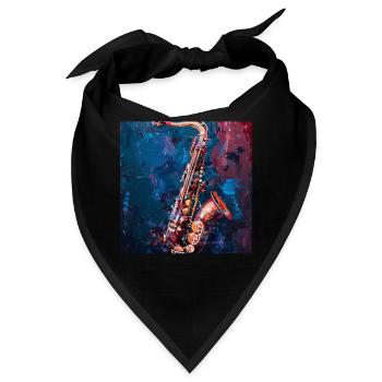 Saxophon - Bandana - Schwarz - Vorne