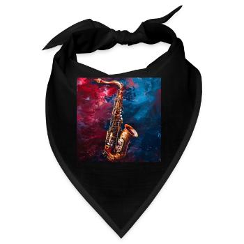 Saxophon - Bandana - Schwarz - Vorne