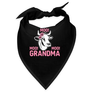 Lustige Kuh Rinder Färse Muh Muh Muh Oma - Bandana - Schwarz - Vorne