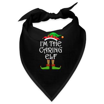 I'm The Caring Elf Shirt Matching Family Christmas - Bandana - Schwarz - Vorne