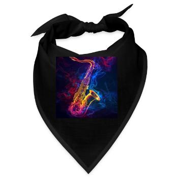 Saxophon - Bandana - Schwarz - Vorne