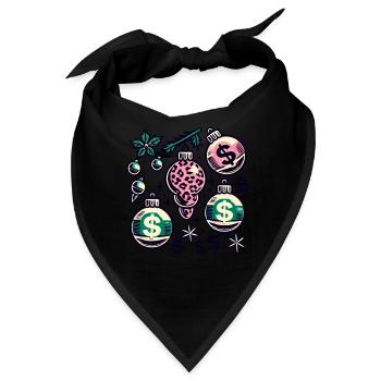 Weihnachtlicher Geldregen Dekor - Bandana - Schwarz - Vorne