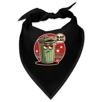Blah Blah: Müder und gelangweilter Mülleimer - Bandana - Schwarz - Vorne