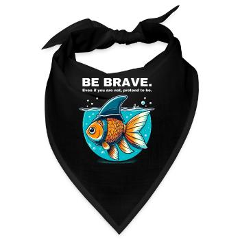 Mut Mut Machen Goldfisch Hai Motivation Stark Sein - Bandana - Schwarz - Vorne