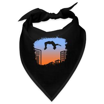 Backflip Salto Akrobatik Parkour Turnen Geschenk - Bandana - Schwarz - Vorne