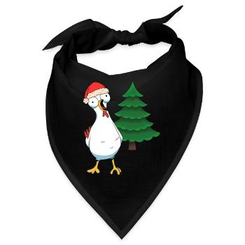 Santa Huhn Hühner Weihnachtsmann Hühnerstall - Bandana - Schwarz - Vorne