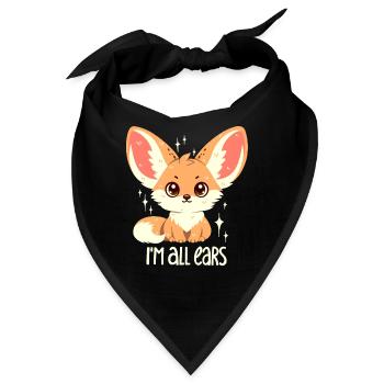 Wüstenfuchs: Ich bin ganz Ohr! - Bandana - Schwarz - Vorne