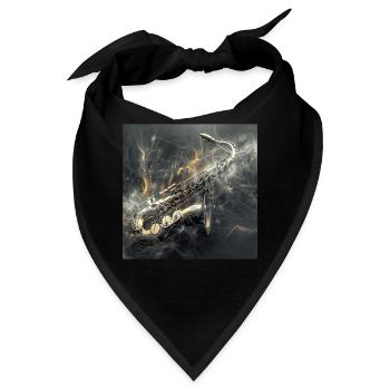 Saxophon - Bandana - Schwarz - Vorne