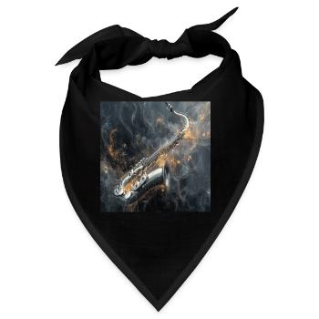 Saxophon - Bandana - Schwarz - Vorne