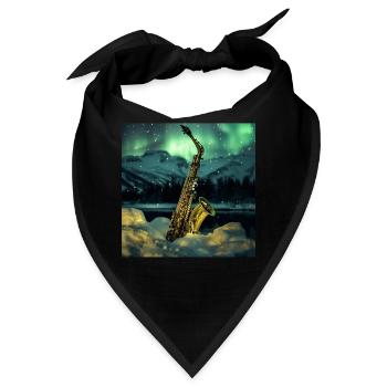 Saxophon - Bandana - Schwarz - Vorne