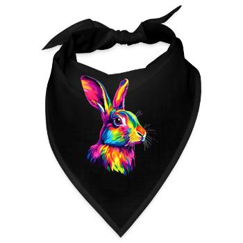 Hase Kaninchen Liebhaber Feldhase Bunny Süße Hasen - Bandana - Schwarz - Vorne