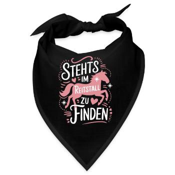 Pferde Mädchen Reiten Reiterin Pferdeliebhaber - Bandana - Schwarz - Vorne