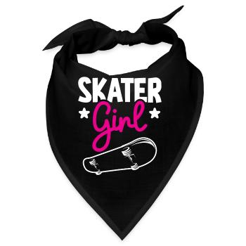 Skater Mädchen Lustiges Skateboarden Longboard Skate - Bandana - Schwarz - Vorne