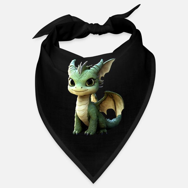 Dragon Petit Vert Bébé Dragon Mignon Dragon Bandana