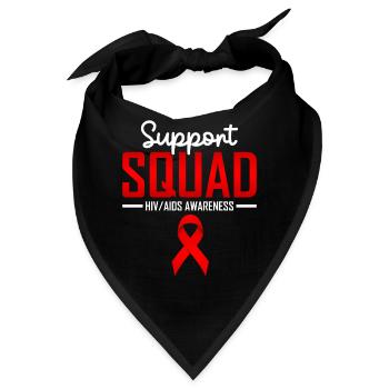 Support Squad HIV Aufklärung über Aids Red Ribbon HIV - Bandana - Schwarz - Vorne