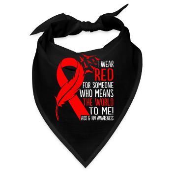 Ich trage Rot für jemanden HIV-Prävention Aids - Bandana - Schwarz - Vorne
