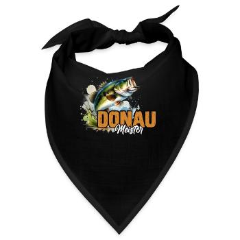 DONAU MEISTER Lustiges Angeln Hobby Angler - Bandana - Schwarz - Vorne