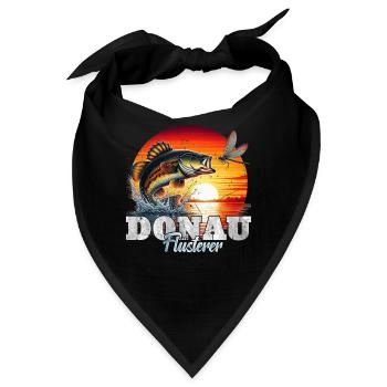 DONAU FLÜSTERER Angler Outfit Angeln Hobby - Bandana - Schwarz - Vorne