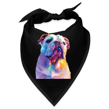 Englische Bulldogge - Bandana - Schwarz - Vorne