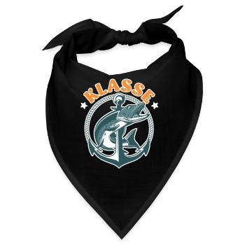 Hecht Angler KLASSE HECHT Lustiges Hecht Angeln - Bandana - Schwarz - Vorne