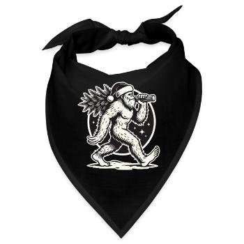 Weihnachtlicher Bigfoot Mit Tannenbaum - Bandana - Schwarz - Vorne