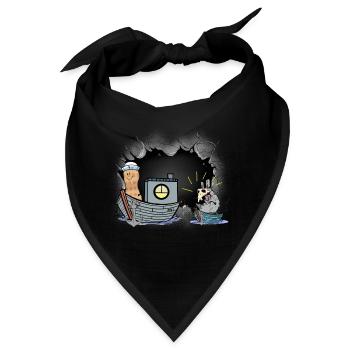 Abenteuer Boot Mittelalter Pest Ratte Seuche Reise - Bandana - Schwarz - Vorne