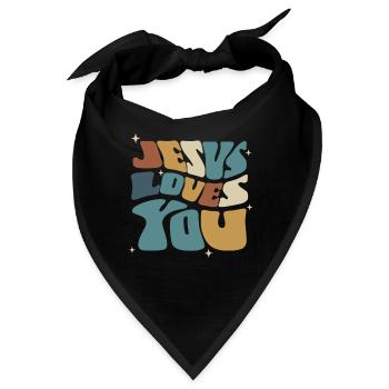 Jesus Liebt Dich Spirituelle Botschaft - Bandana - Schwarz - Vorne