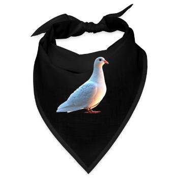 Taube Weiß Stadttaube Ringeltaube Weiße Tauben - Bandana - Schwarz - Vorne