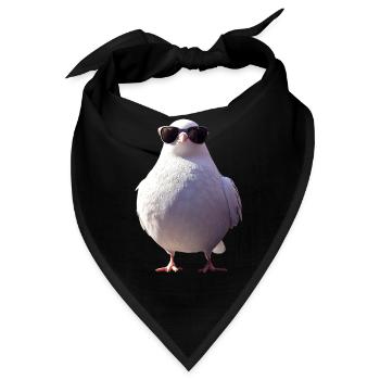 Taube Weiß Stadttaube Ringeltaube Weiße Tauben - Bandana - Schwarz - Vorne