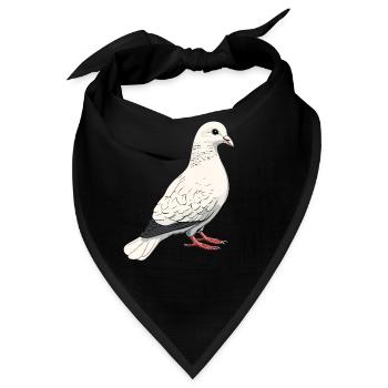 Taube Weiß Stadttaube Ringeltaube Weiße Tauben - Bandana - Schwarz - Vorne