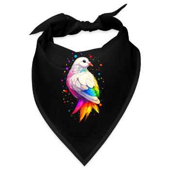 Taube Weiß Stadttaube Ringeltaube Weiße Tauben - Bandana - Schwarz - Vorne