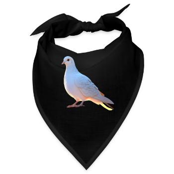 Taube Weiß Stadttaube Ringeltaube Weiße Tauben - Bandana - Schwarz - Vorne
