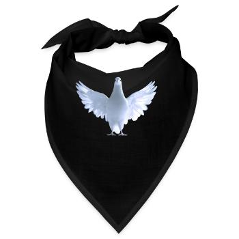 Taube Weiß Stadttaube Ringeltaube Weiße Tauben - Bandana - Schwarz - Vorne